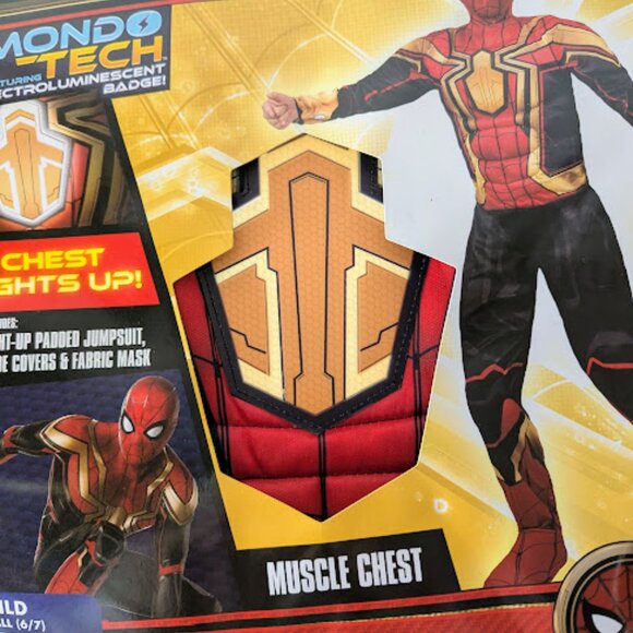Marvel Spider Man No Way Home Light Up Childs Costume Suit Size Small 6/7 - Picture 4 of 6